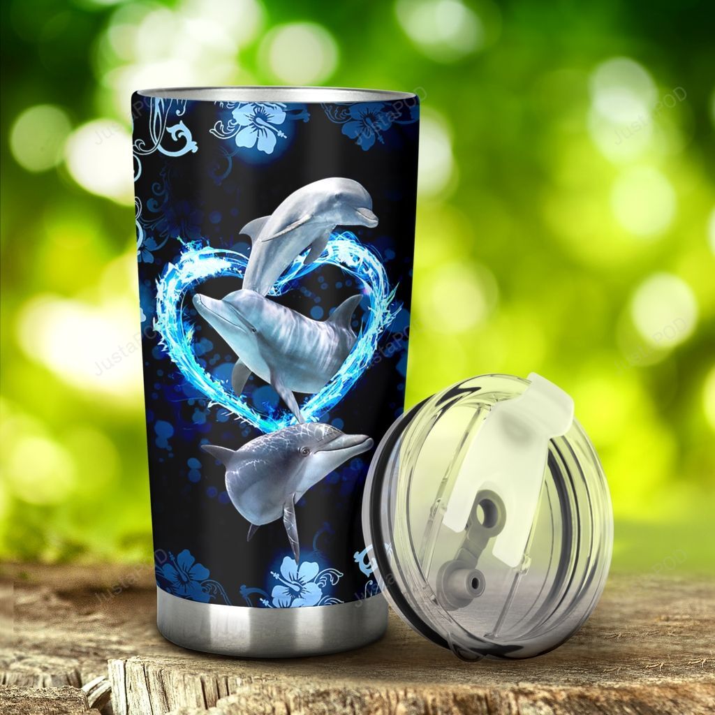 Dolphins Stainless Steel Tumbler, Tumbler Cups For Coffee/Tea, Great Customized Gifts For Birthday Christmas Thanksgiving