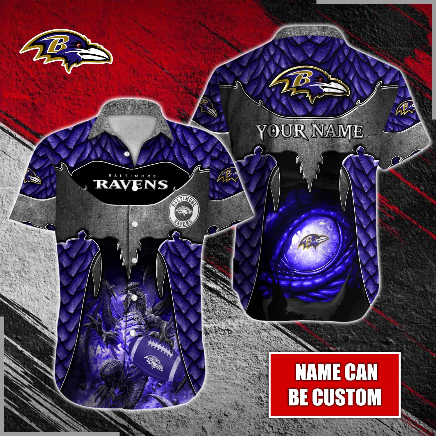 Baltimore Ravens Nfl-Hawaiian Shirt Custom T-40579