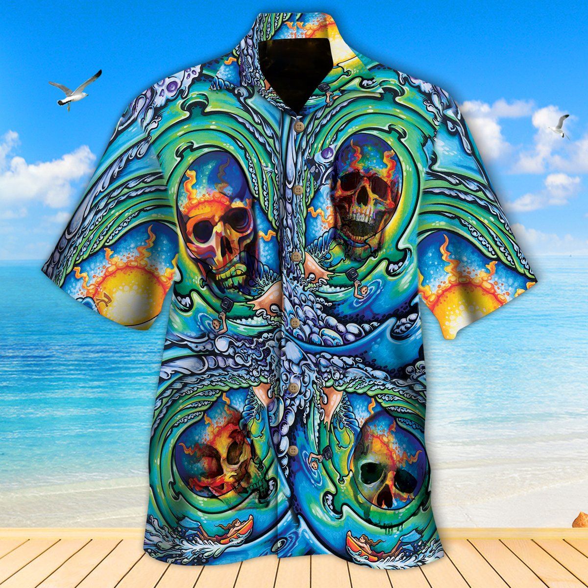 Colorful Skulls Hawaii Shirt Unisex Adult Ha43968