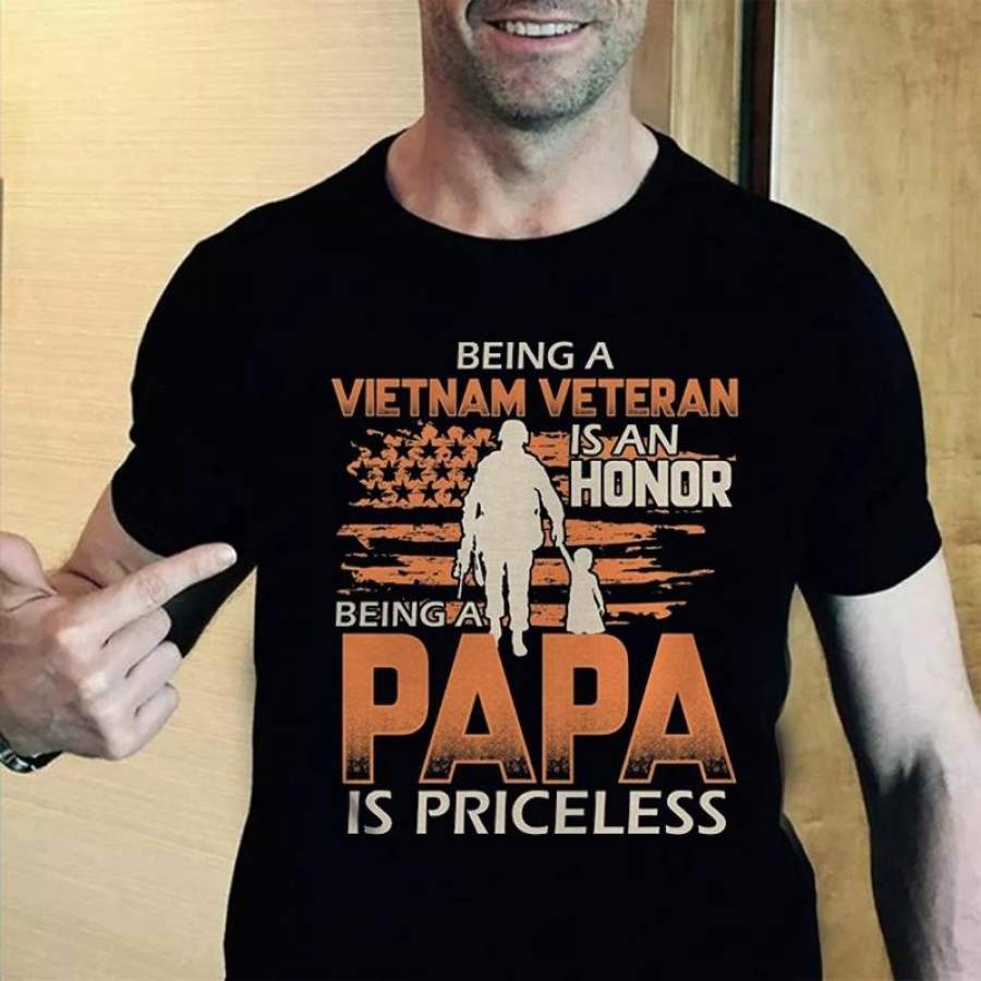 Vietnam Veteran Papa  Gift For Veteran Grandpa tshirt