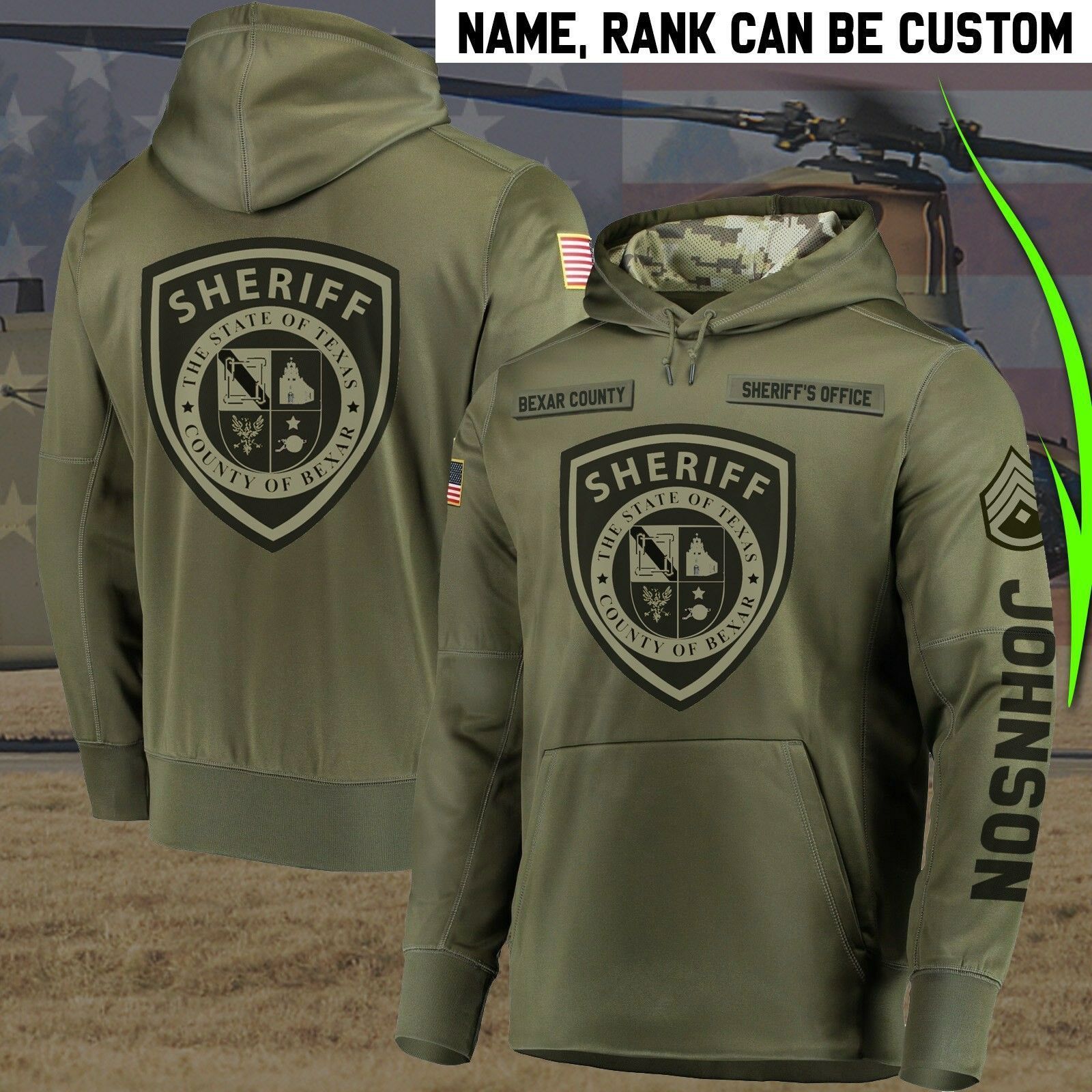 Bexar County Camo Unique Personalized 3D Printed Sublimation Hoodie Hooded Sweatshirt Comfy Soft And Warm For Men Women S to 5XL CTC16013312