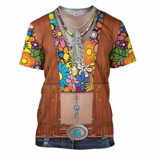 Hippie Wood Flower 3D All Over Printed Shirts Apparel For Hippie Lovers, Hippie Gift For Men And Women