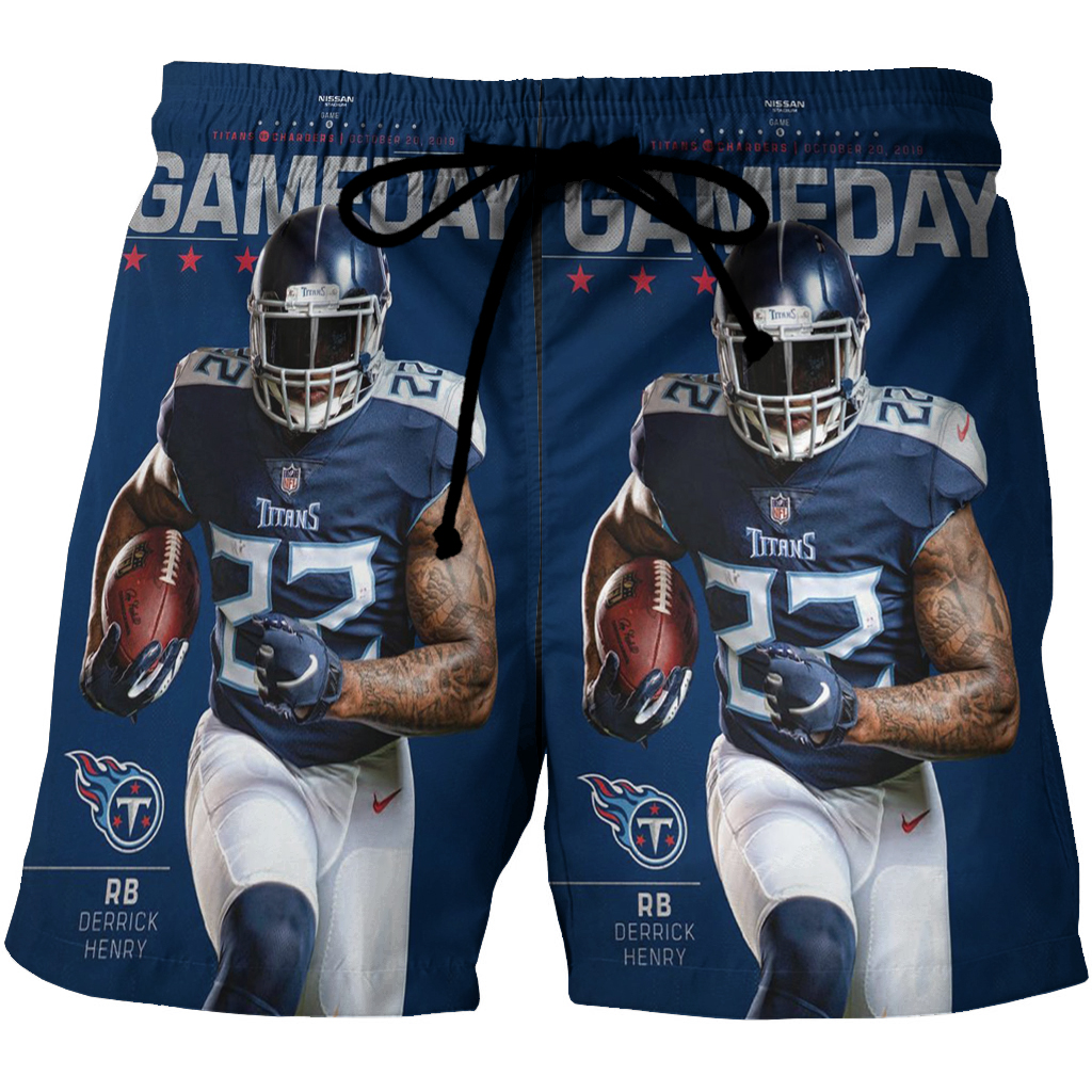 Tennessee Titans Derrick Henry7 3D All Over Print Summer Beach Hawaiian Short