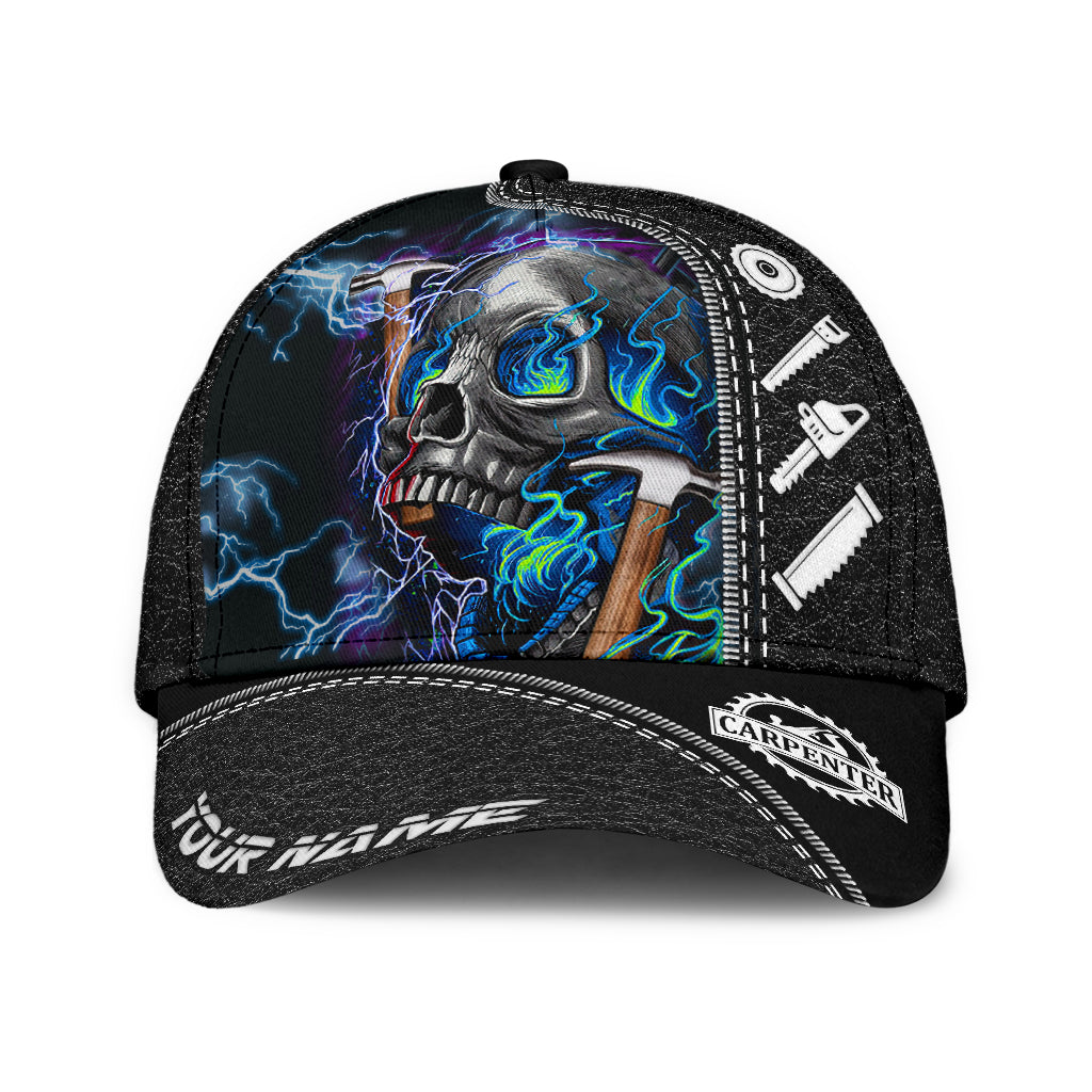 Personalized Name Carpenter Classic Cap Skull Carpenter Baseball Cap Hat