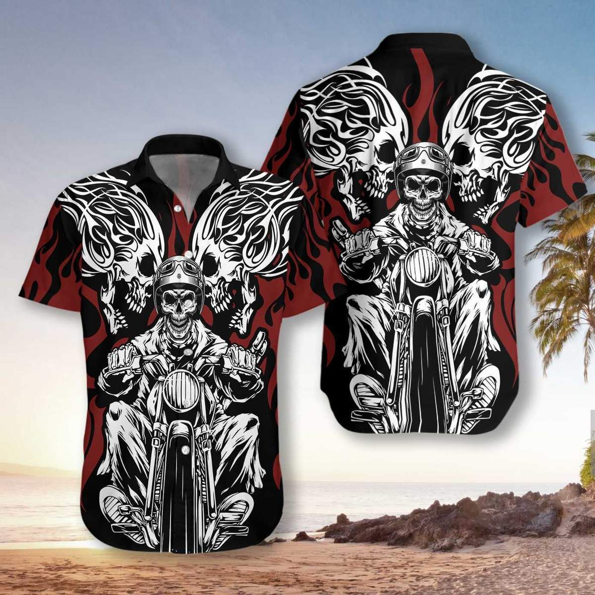 Skull Rider Motorcycle Unisex Hawaii Shirt Adult Ha63829