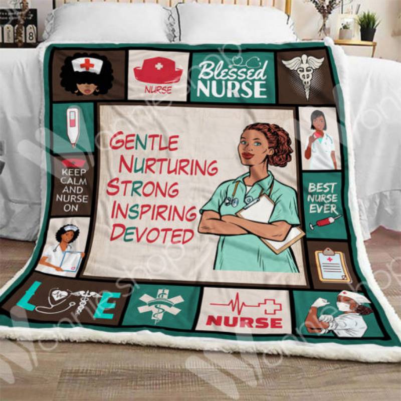 Black Nurse Sherpa Blanket OCT2501 79O39