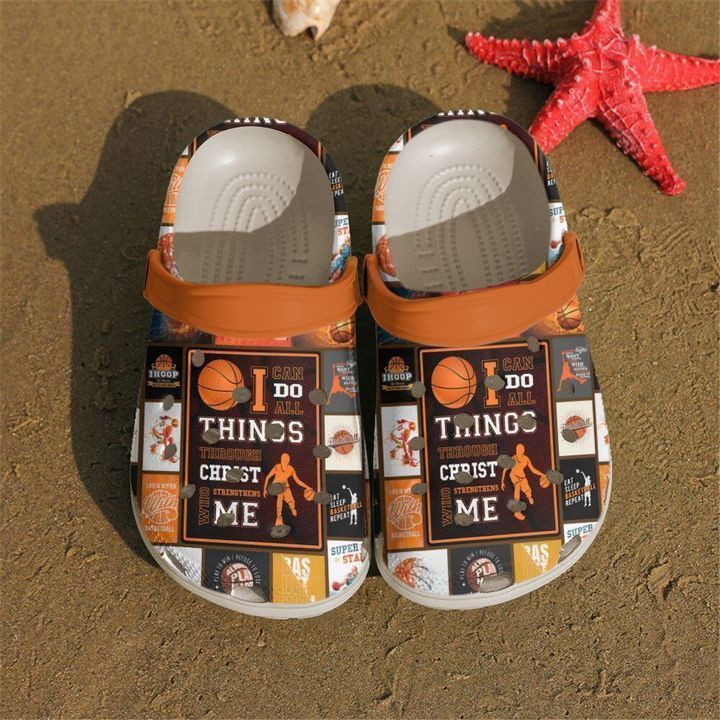 Basketball Christ Strengthens Me Classic Clogs Shoes