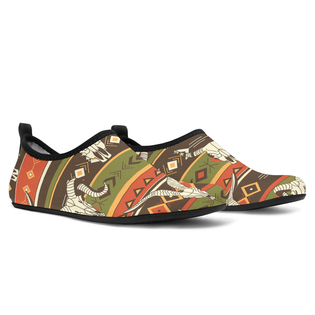 American Indian Skull Animal Aqua Water Shoes