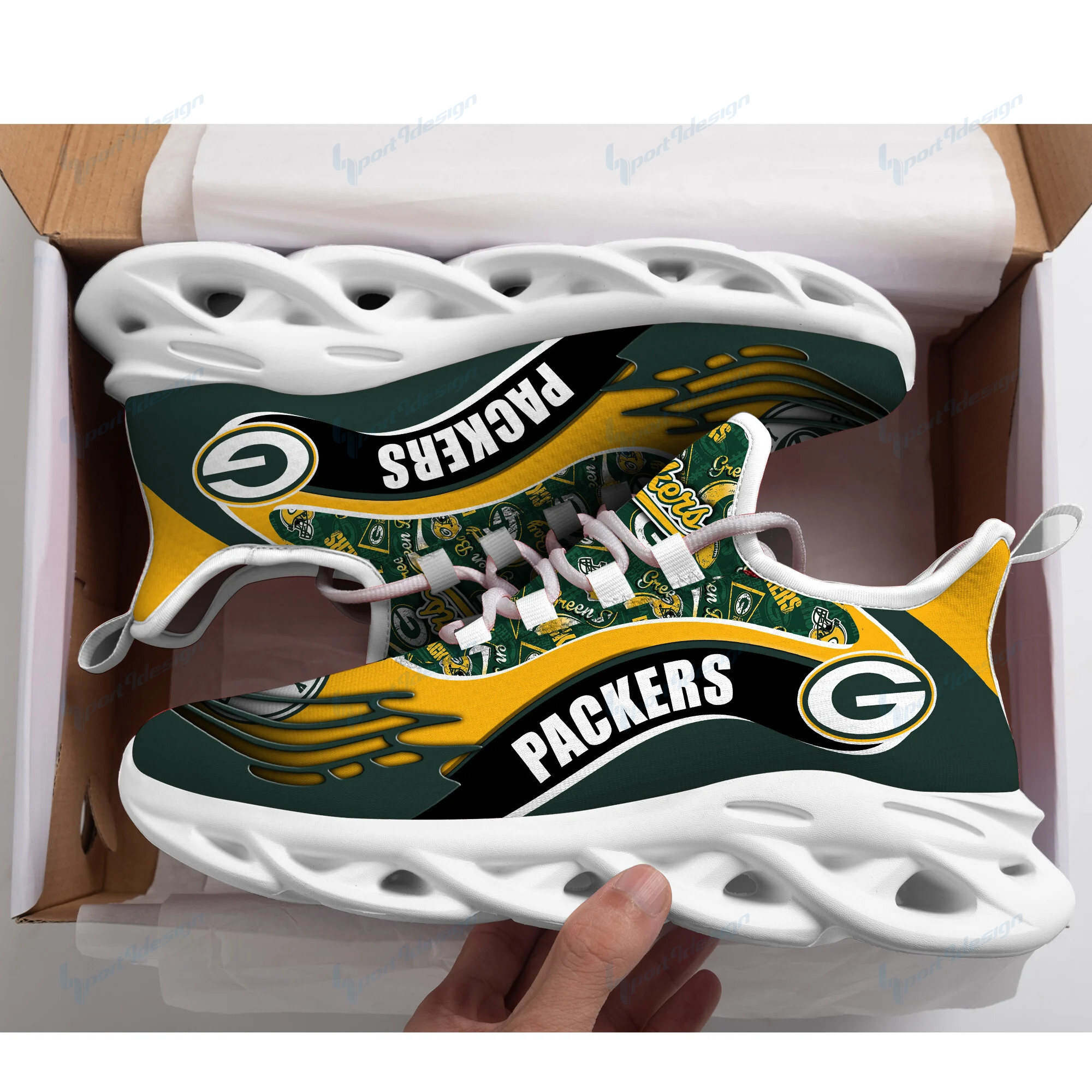 Green Bay Packers Yezy Running Sneakers Bb187