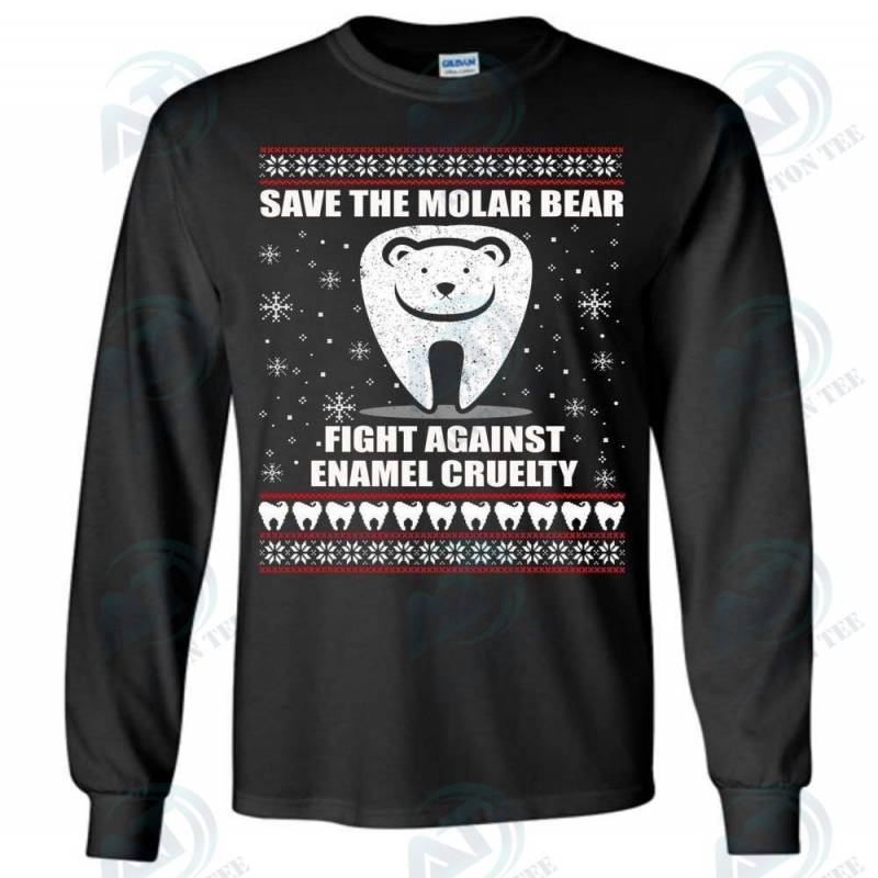 Ugly Christmas Sweater Molar Bear Dental Long Sleeve