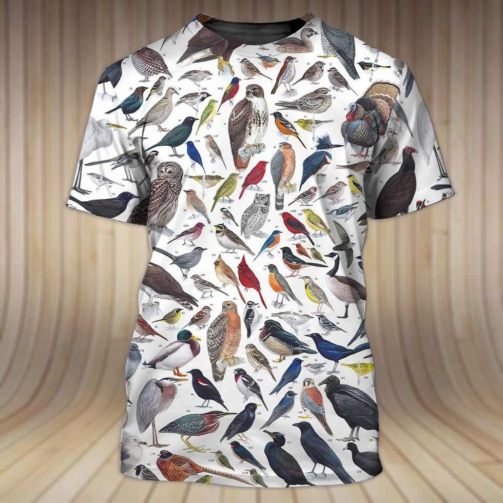 3D All Over Printed Shirt With Bird, Bird T Shirt For Men And Women, Gift For Bird Lovers