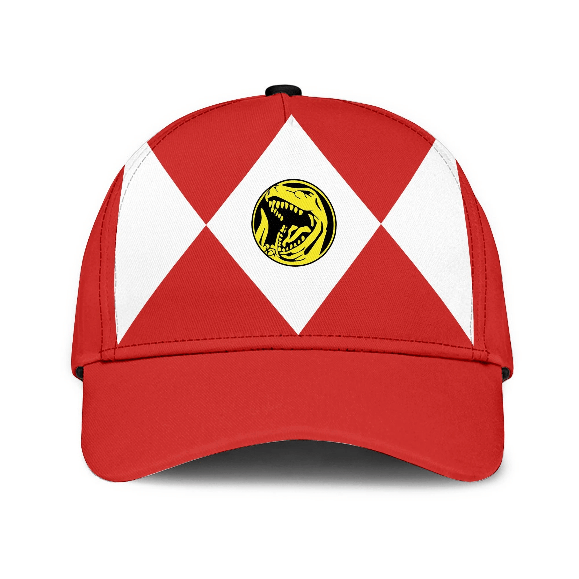 Gearhumans 3D Red Mighty Morphin Power Rangers Custom Name Cap