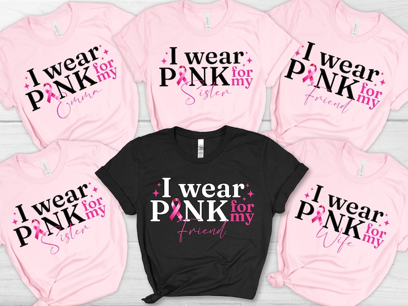 Breast Cancer T-shirt, I Wear Pink for Custom Shirt, Personalize Family Breast Cancer Shirt, Cancer Awareness Shirt, Breast Cancer Support