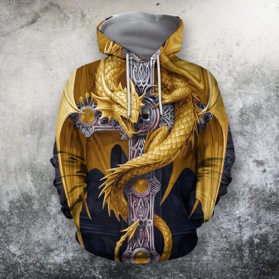 3D AOP Gold Dragon Shirt