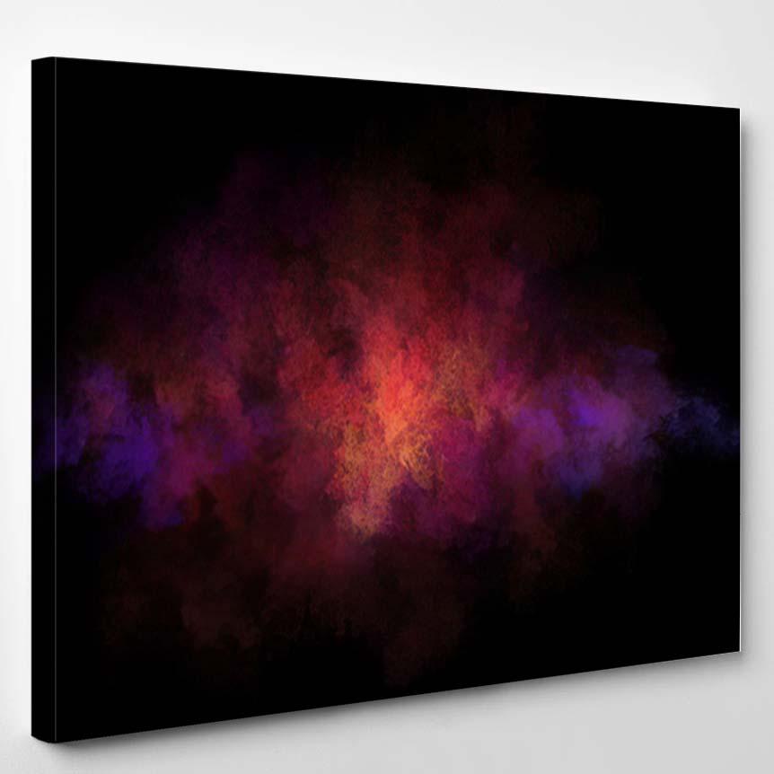 Abstract Nebula Clouds Color Smoke On – Galaxy Sky And Space Canvas Print