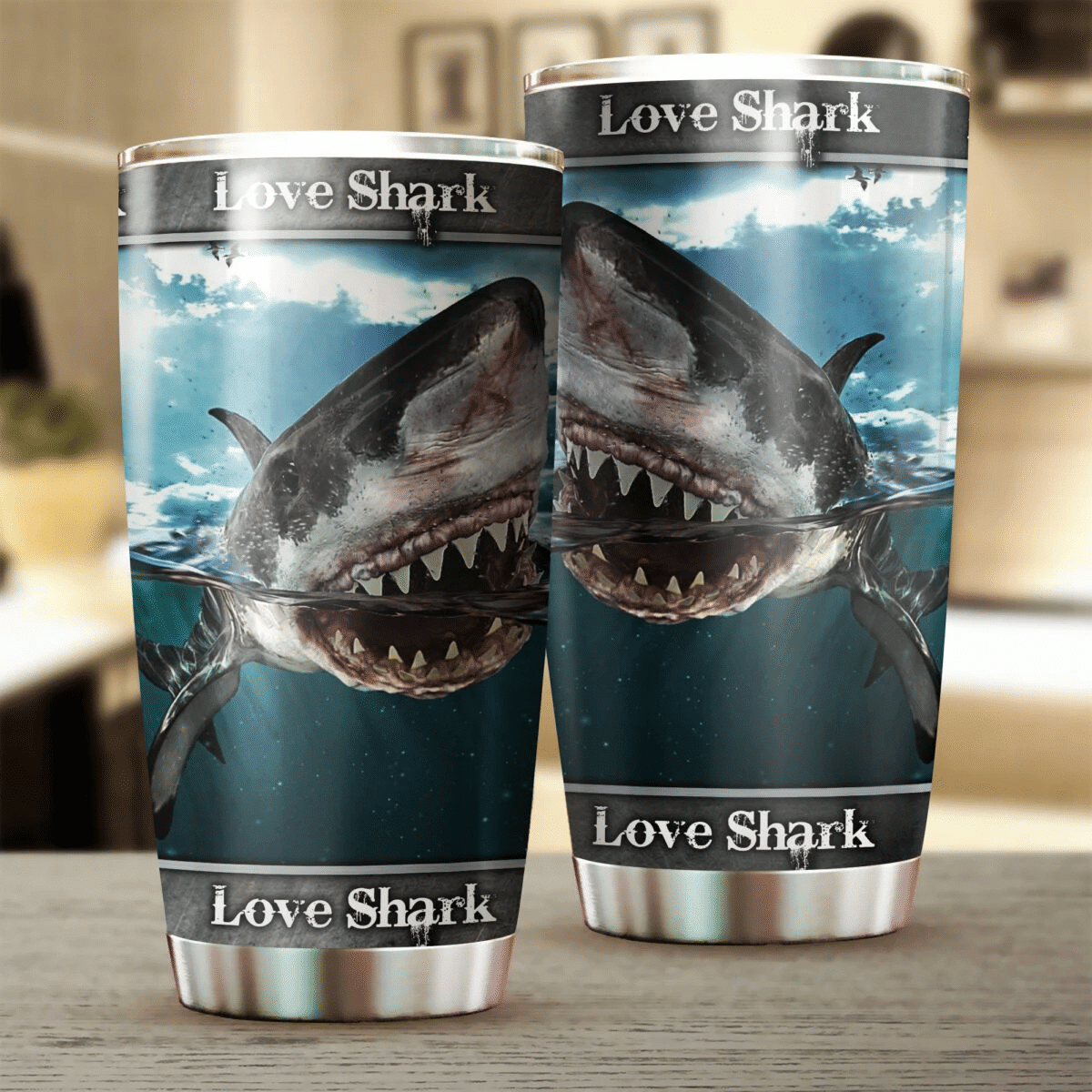 Blueztumbler Love Shark Stainless Steel  Cup