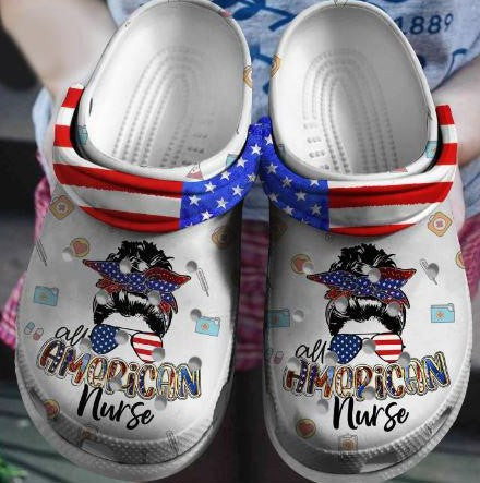 Cool Girl Glasses American Nurse Shoes 4Th Of July – Nurse Shoe Outdoor Shoes Birthday Gift For Woman Girl Daughter Sister Friend