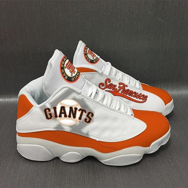 Orange And White Themed San Francisco Giants Air Jordan 13 Printing Shoes Sneaker