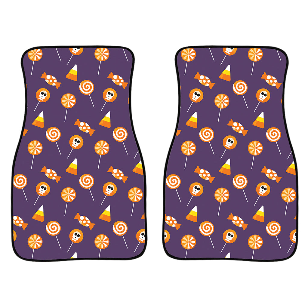 Cute Halloween Candy Pattern Print Front Car Floor Mats