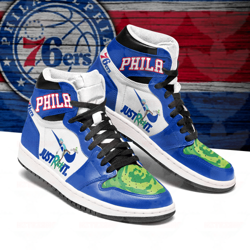 Rick And Morty Philadelphia 76Ers Air Jordan Sneakers - EmprintsTOP