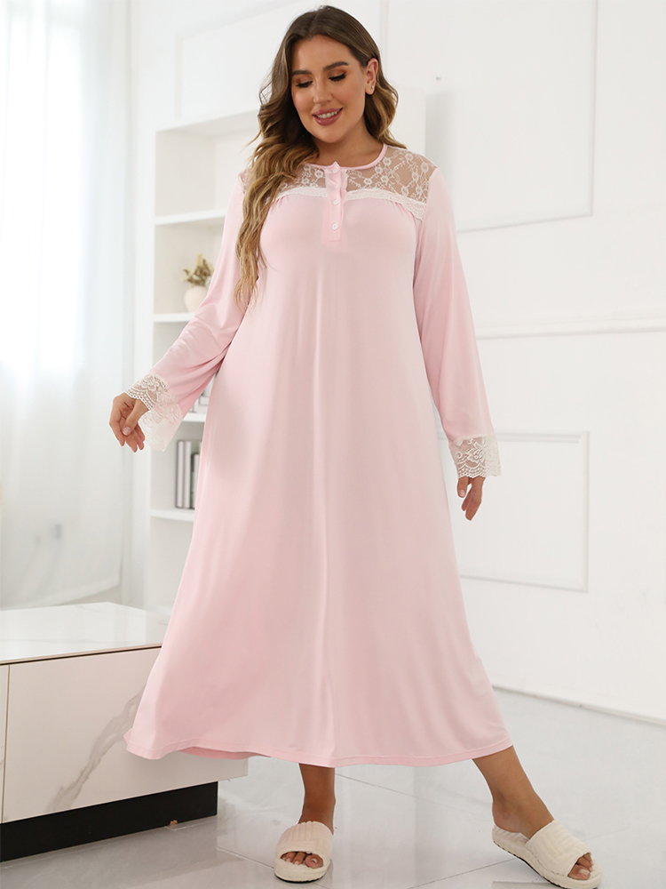 BELLA BOMBE Plus Size Sexy Women Lace Sleepwear Female Nightgown Women Nightwear for Ladies Night Shirts Daily Home Clothing alx