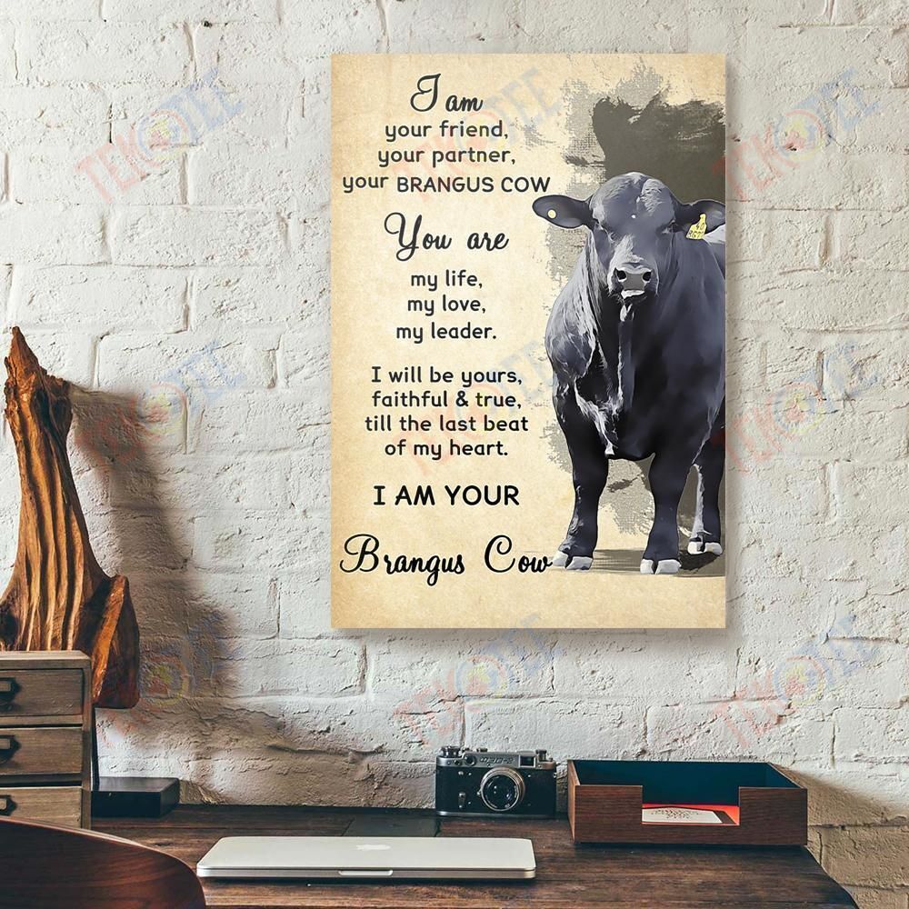 Canvas Art Prints I Am Your Friend Your Partner Your Brangus Cow Vertical Canvas Wall Art Appealing Living Room Bedroom Bathroom Home Decoration