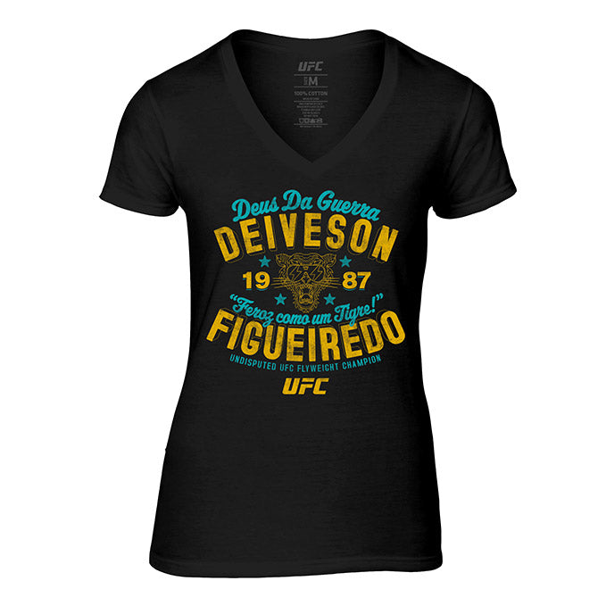 Women’S Ufc Deiveson Figueiredo Fierce Like A Tiger T-Shirt – Black