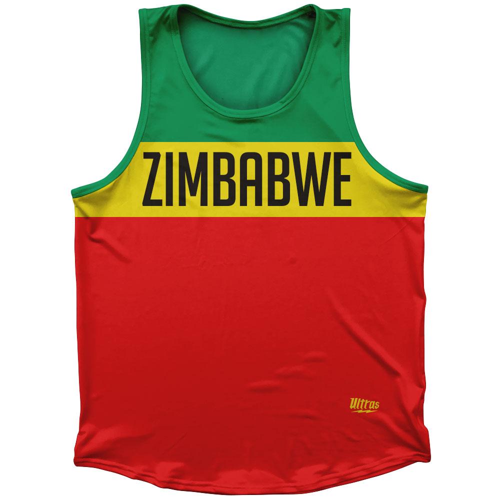 Zimbabwe Country Finish Line Athletic Sport Tank Top Made In USA