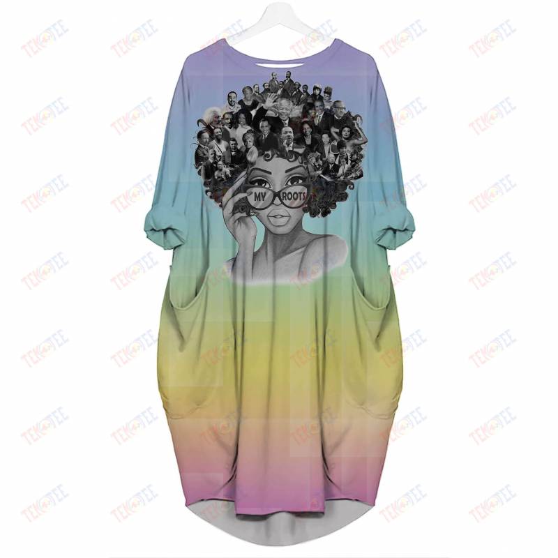 Temotee Black Woman My Root 3D Dress Afro Girl Shirt African American Woman Gift Idea TMT6818