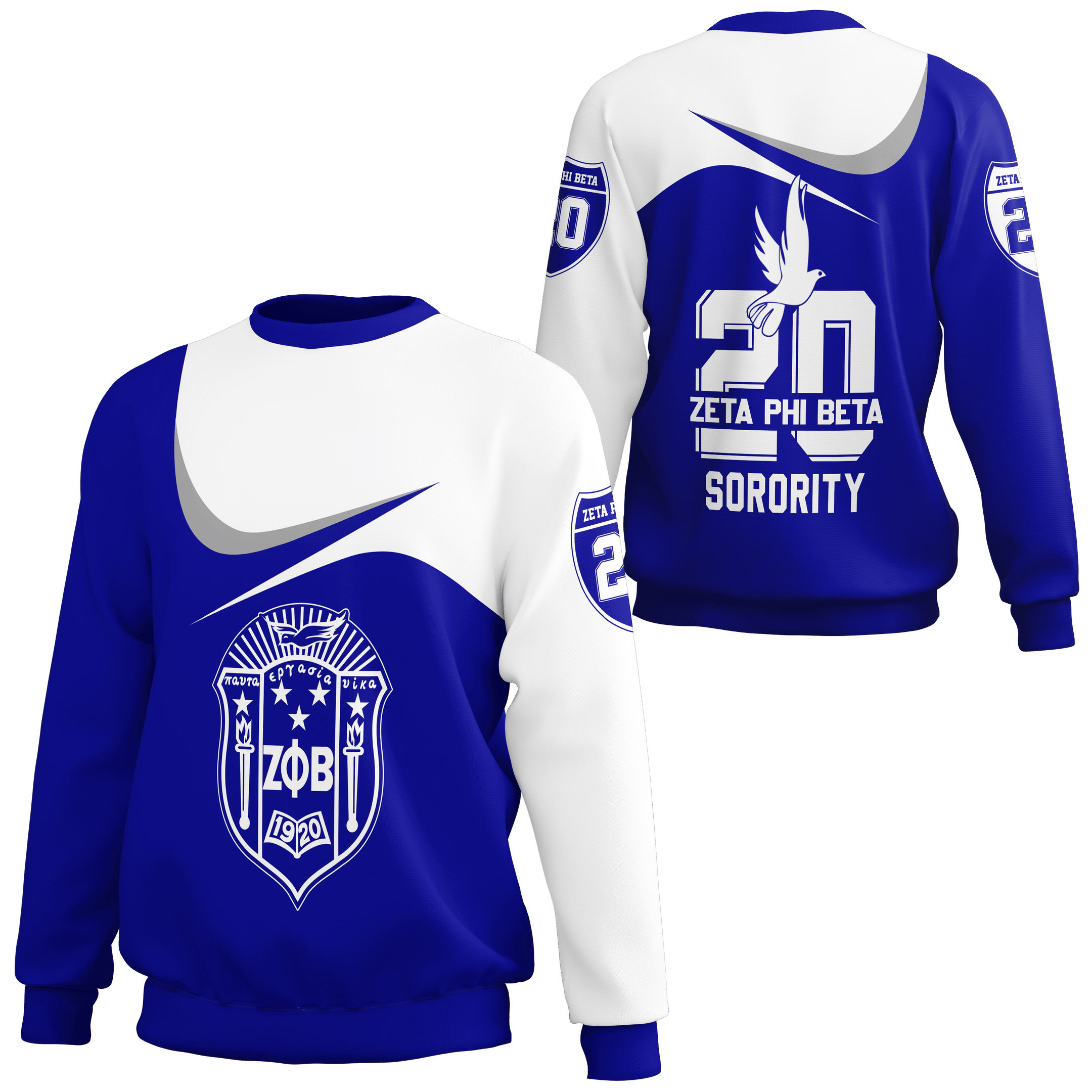 Wonder Print Shopsweatshirt – Zeta Phi Beta Curve Style Sweatshirt Lt10