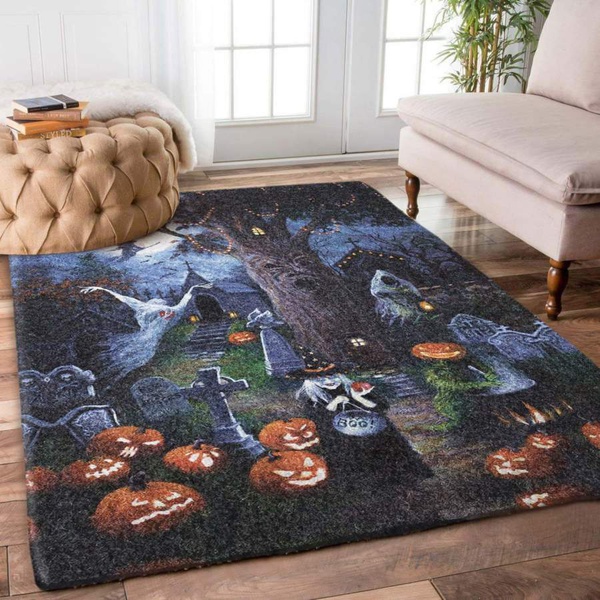 Halloween Witch Ghost Graveyard Rug RCDD81F38993