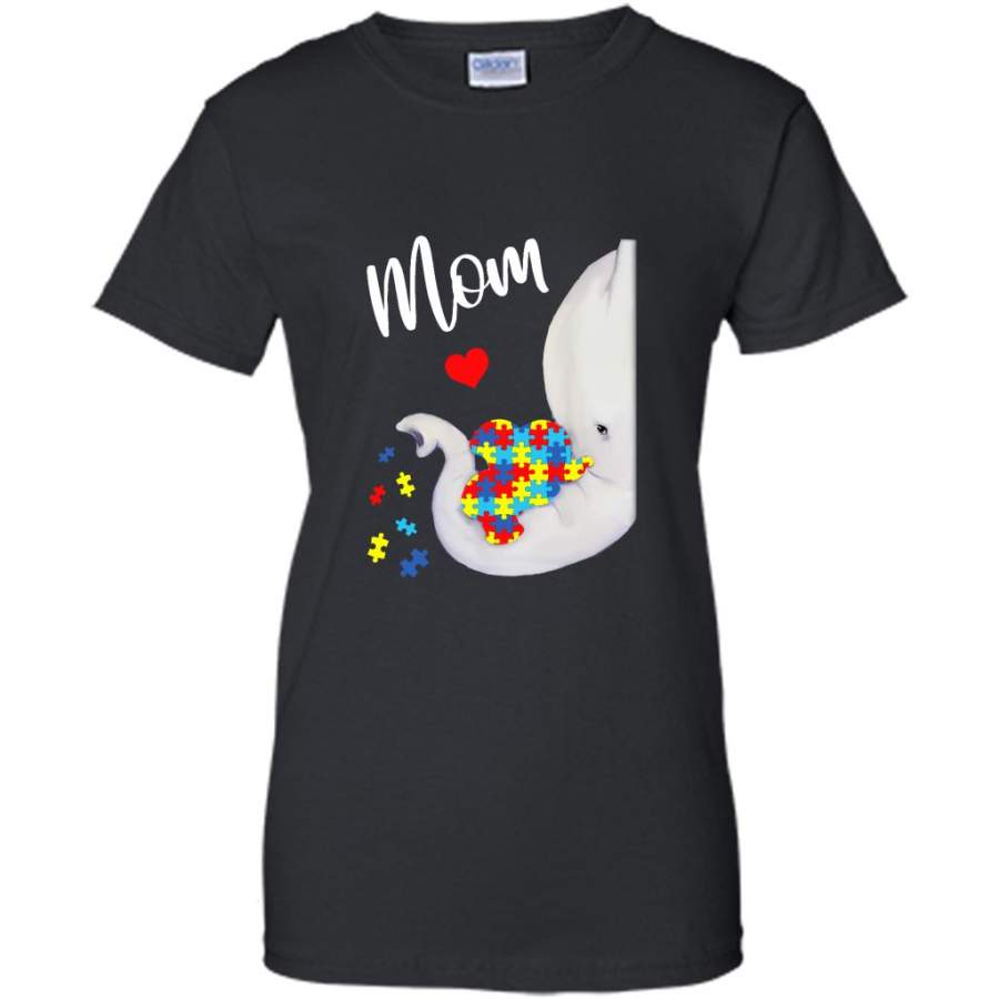 Autism Awareness Autism Elephant Mom – Gildan Women Shirt