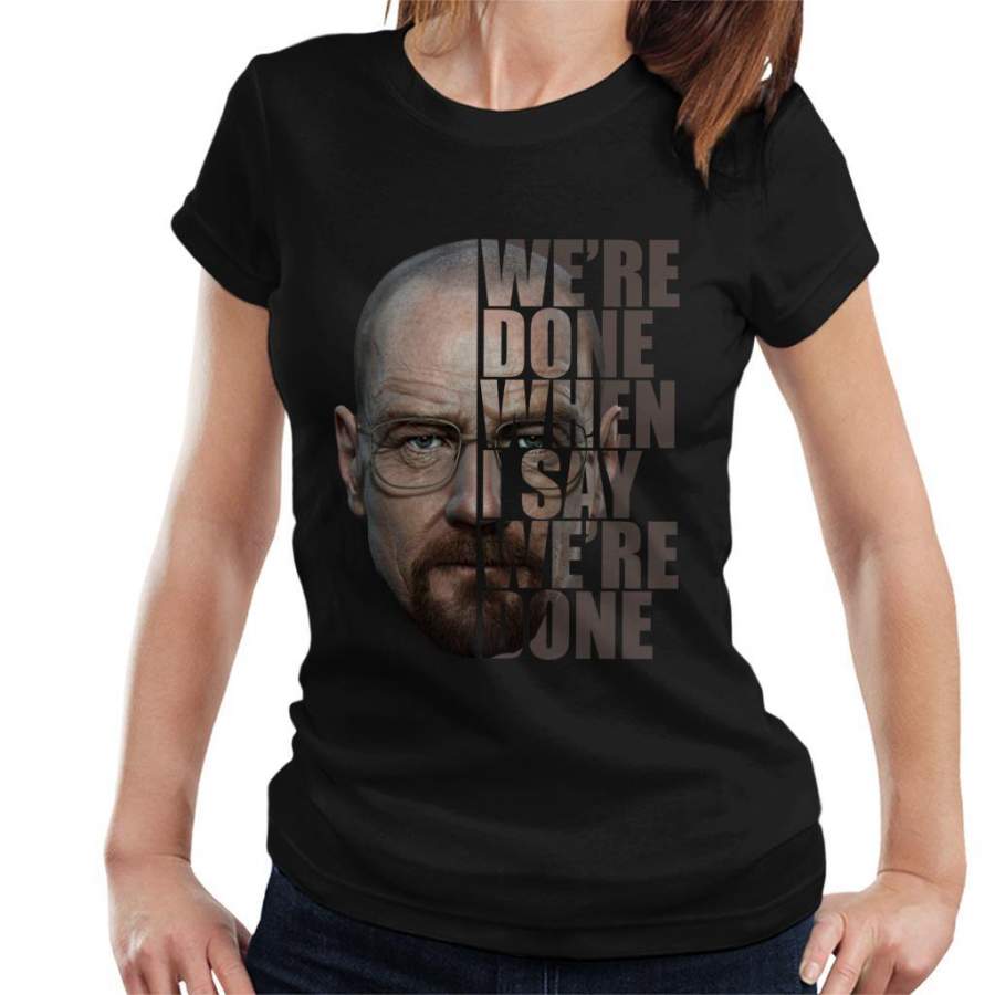 Breaking Bad Heisenberg Half Head Text Women’s T-Shirt