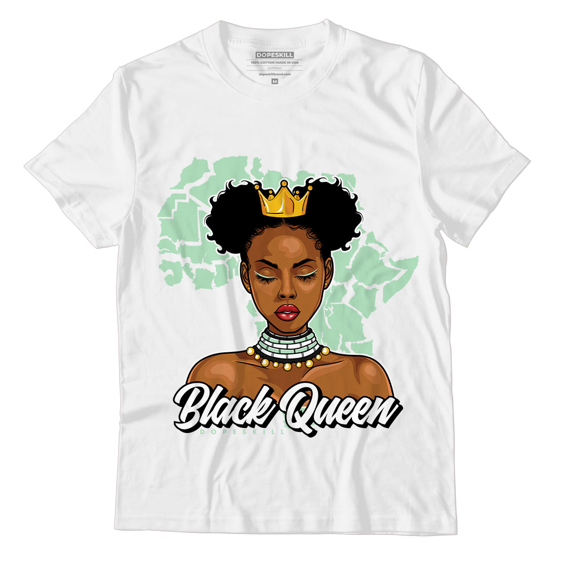 JD 6 Womens Mint Foam Dopeskill T-Shirt Black Queen Graphic