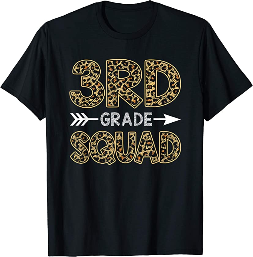 3rd Grade Squad Leopard Shirt Third Grade Teacher Student T-Shirt