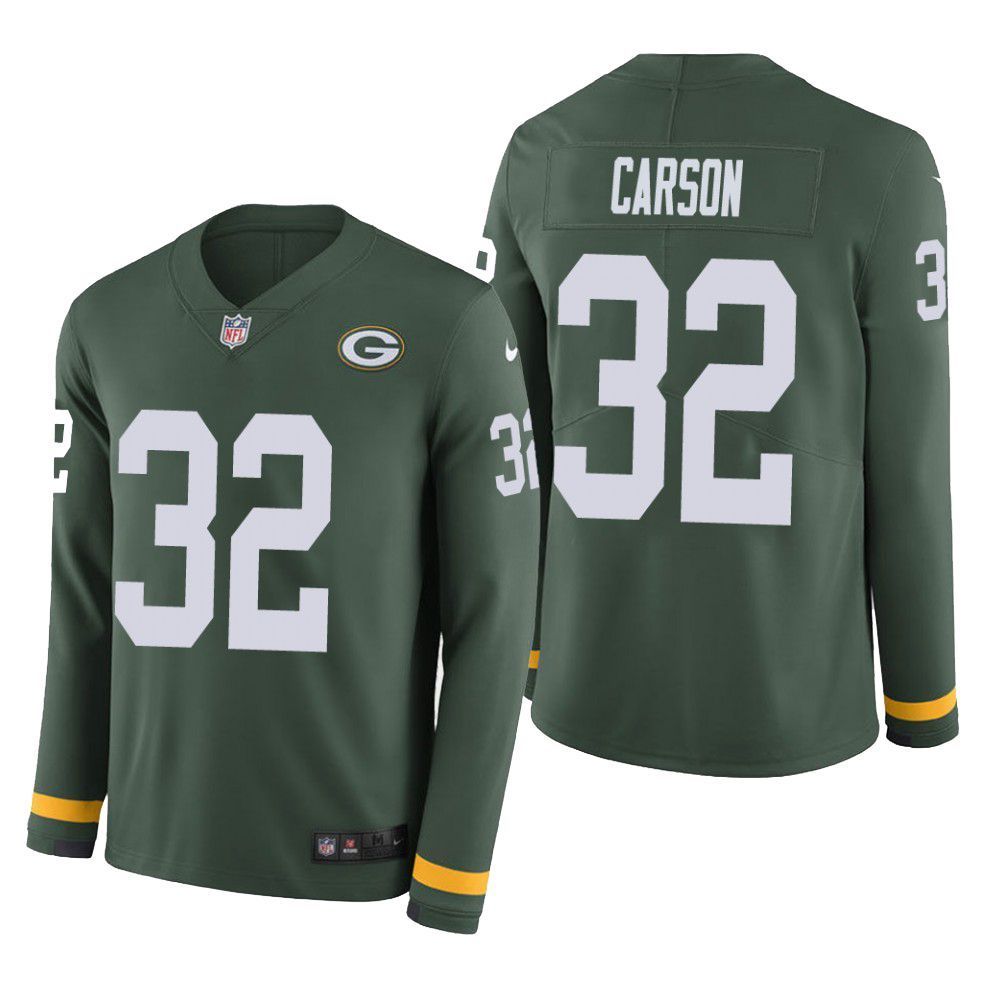 Green Bay Packers Tra Carson Therma Long Sleeve Mens Jersey Green