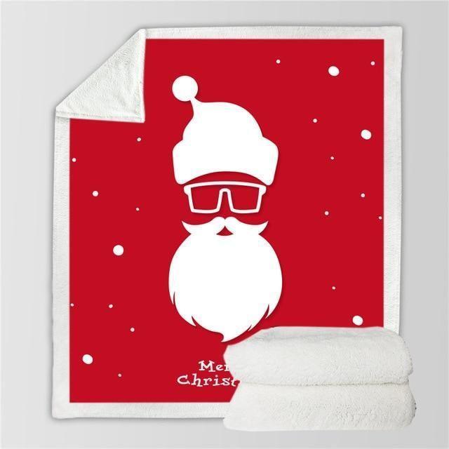 X-Mas Santa With White Beard Blanket Christmas Decoration Ideas