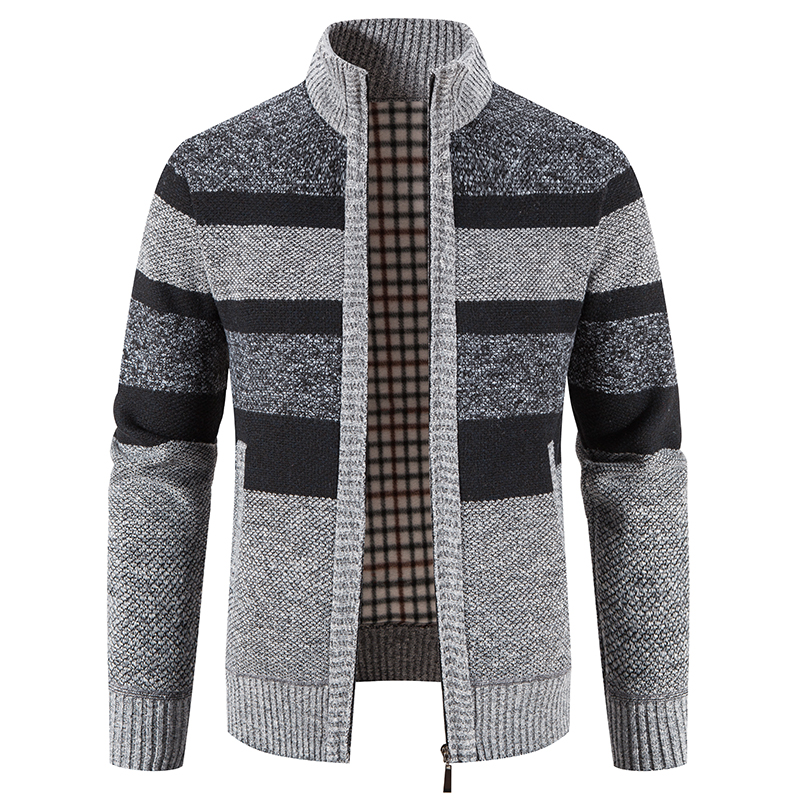 Autumn and Winter New Men’s Knitted Sweater Pullover Fitted Cardigan Jacket with Men’s Casual Jacket alx