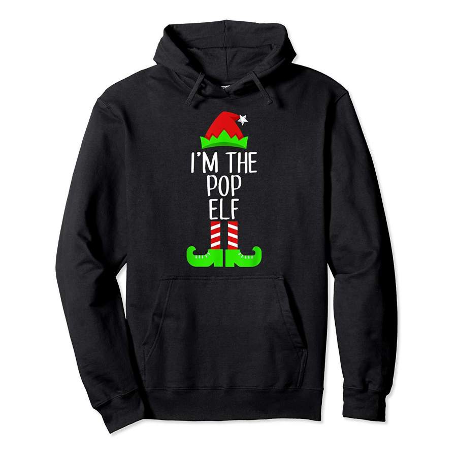Mens I’m The POP Elf Matching Family PJ Christmas Hoodie