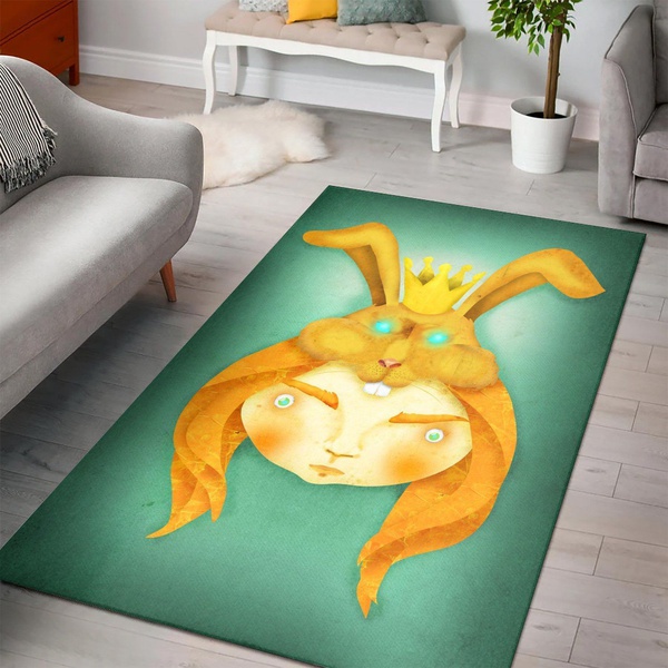 Diana And King Rabbit Rug Living room and Bedroom Rug Home Decor Floor Decor