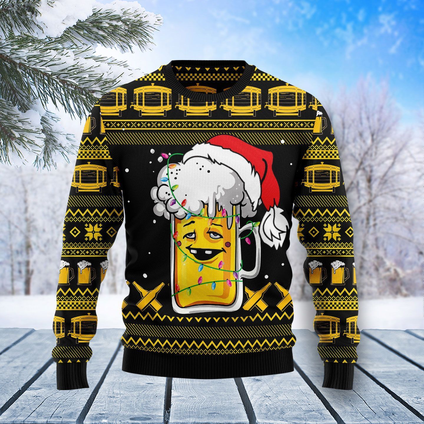 Beer Xmas Ugly Christmas Sweater For Men & Women Adult