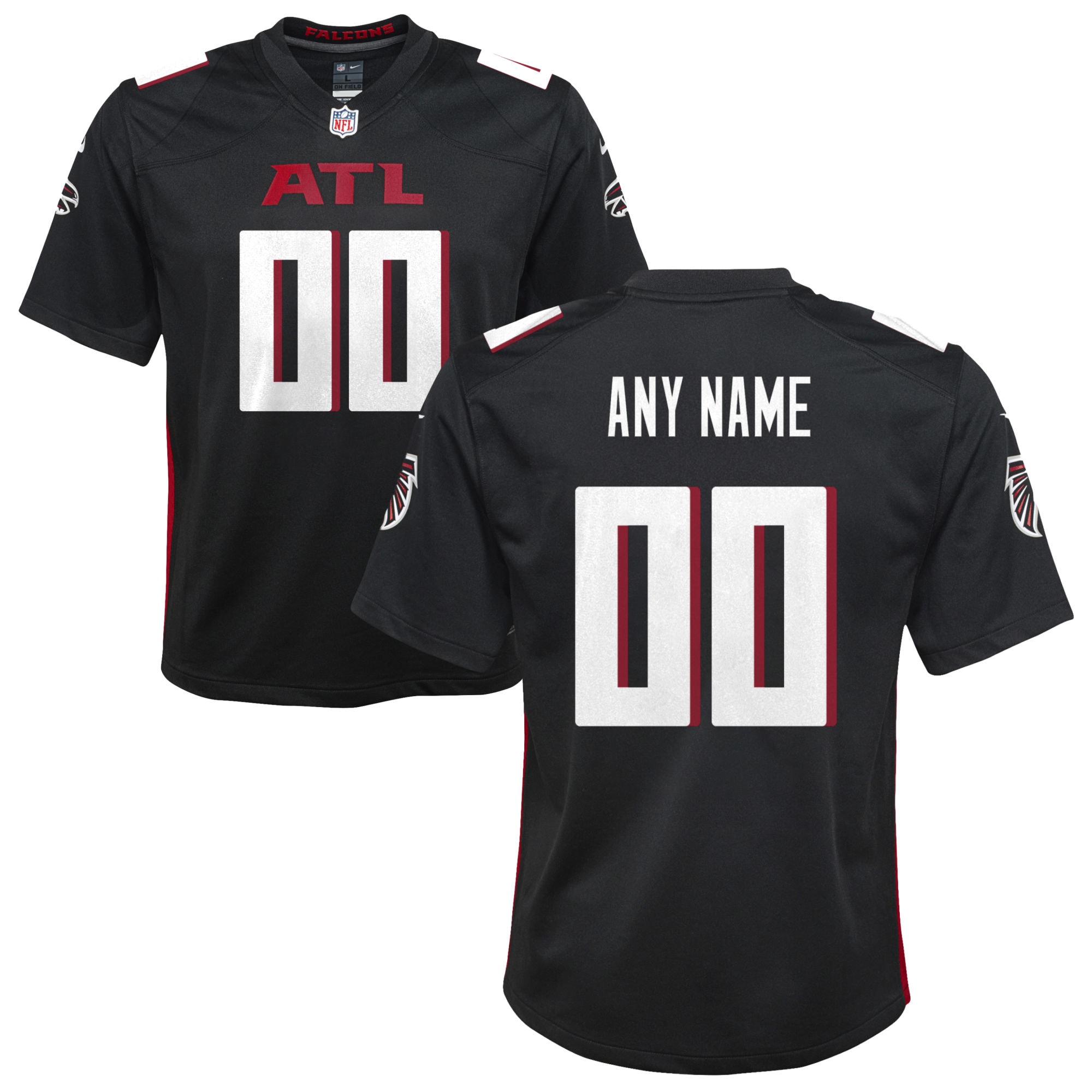 Youth Atlanta Falcons Black Custom Game Jersey