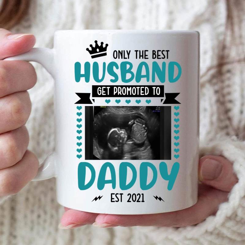 Personalized Only The Best Husband Get Promoted To Daddy Mug Gift For Dad To Be