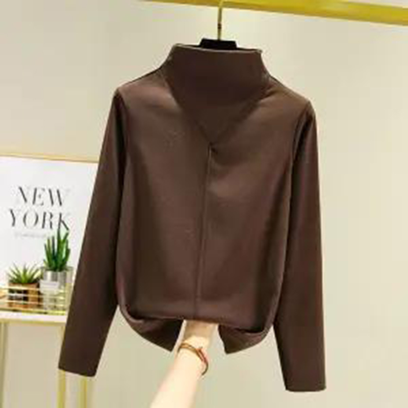 Women’s Half High Neck Heating Sweater Jumper Autumn and Winter New Slim All-match T-shirt Warm Clothes Pullover Wholesale alx