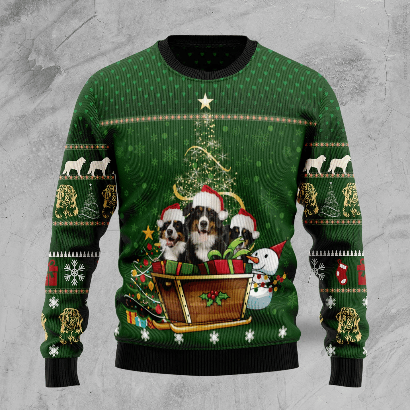 Bernese Mountain Dog Group Xmas Christmas Ugly Sweater