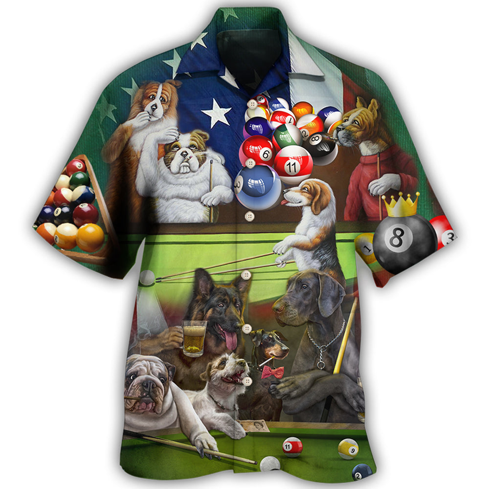 Billiard Independence Day Funny Dogs Hawaii Shirt Ha59762