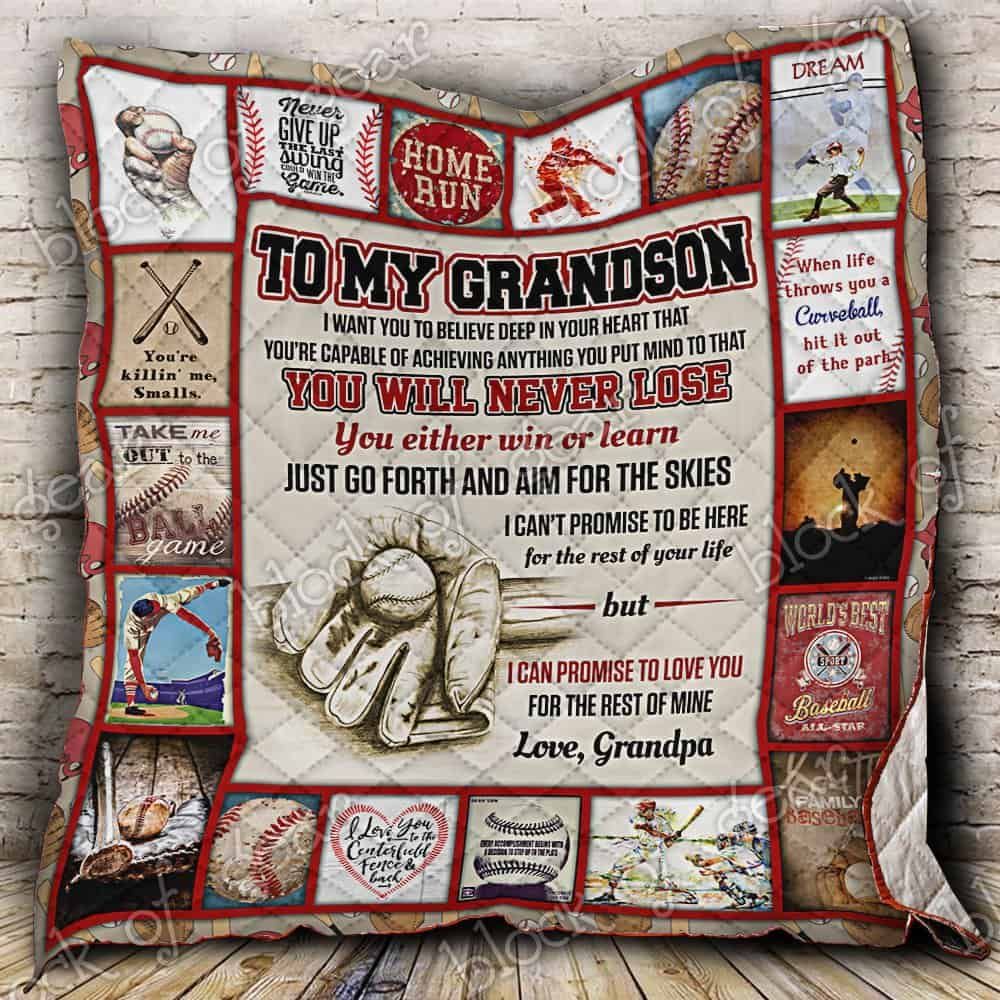 Baseball Grandson, Love, Grandpa Quilt