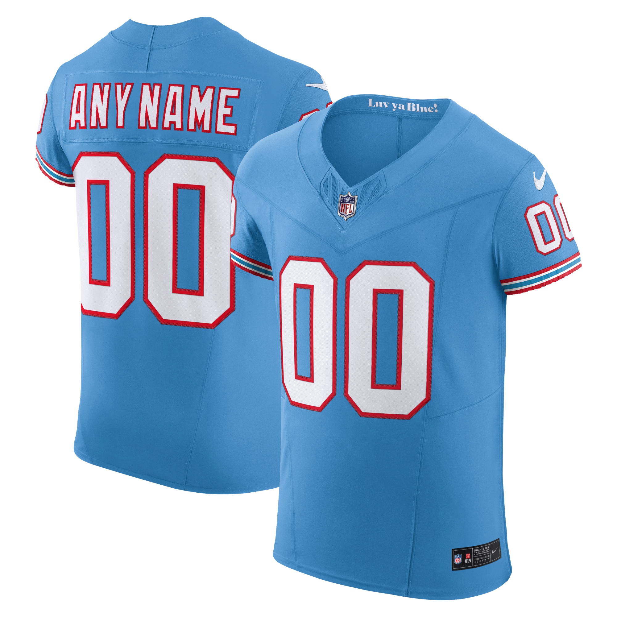 Tennessee Titans Vapor F.U.S.E. Elite Custom Jersey – Light Blue