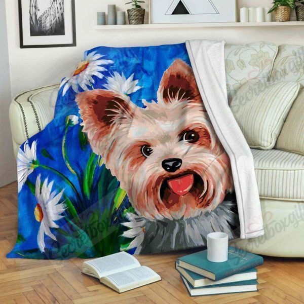 Yorkie Flower Gs-Cl-Ml2104 Fleece Blanket