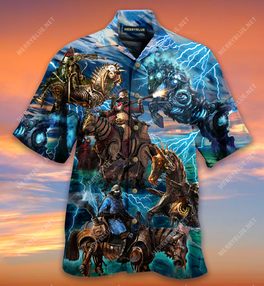 Steampunk Mechanical Horse Unisex Hawaii Shirt Ha74673